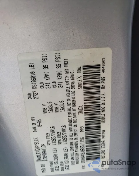 2006 Dodge Dakota Quad Slt z USA, uszkodzony, nr VIN 1D7HW48J86S511156